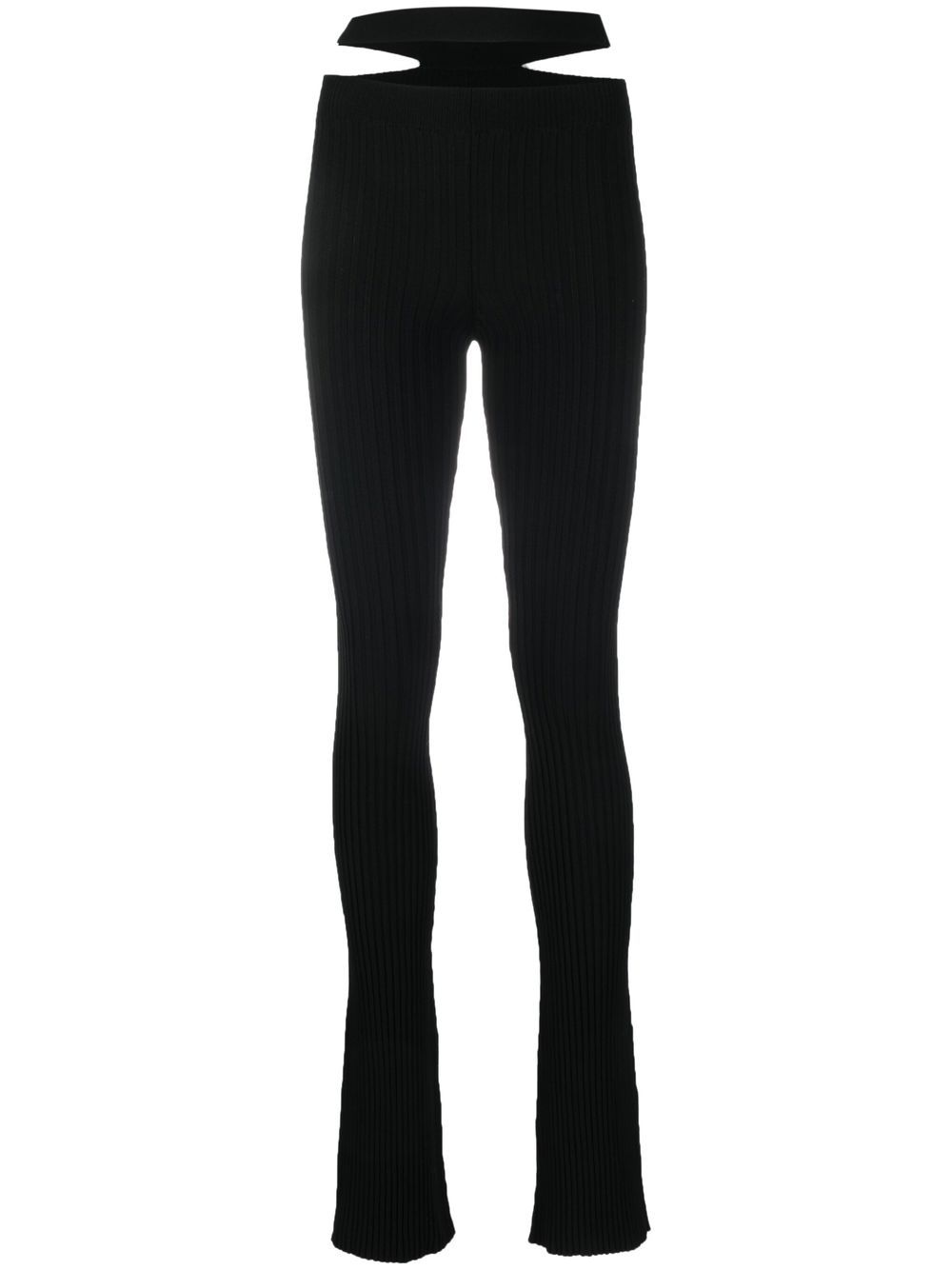 ANDREĀDAMO ribbed-knit cut-out trousers - Black von ANDREĀDAMO