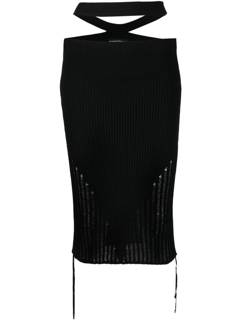 ANDREĀDAMO ribbed-knit pencil skirt - Black von ANDREĀDAMO