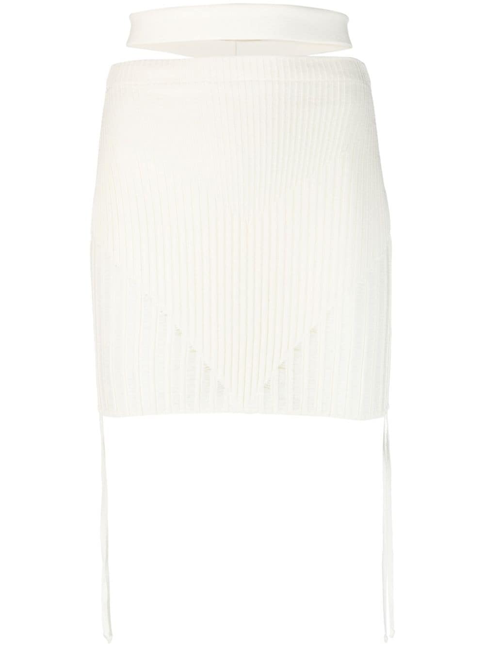 ANDREĀDAMO ribbed-knit mini skirt - White von ANDREĀDAMO