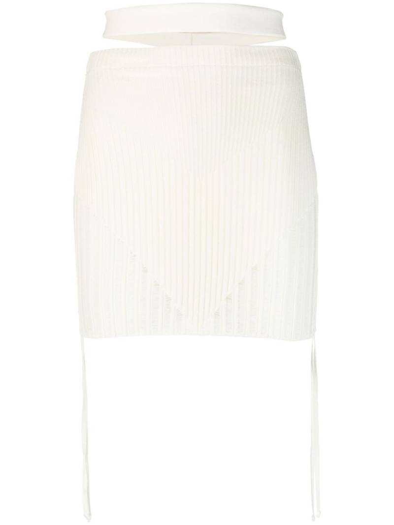 ANDREĀDAMO ribbed-knit mini skirt - White von ANDREĀDAMO