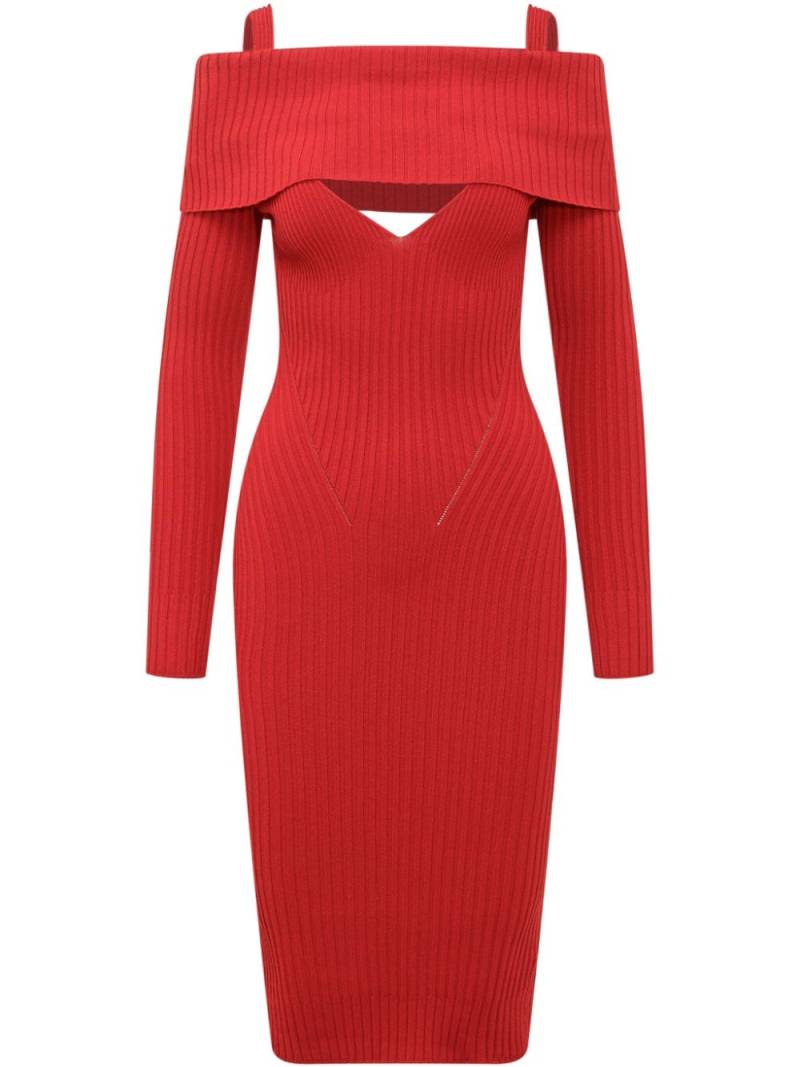 ANDREĀDAMO ribbed midi dress - Red von ANDREĀDAMO