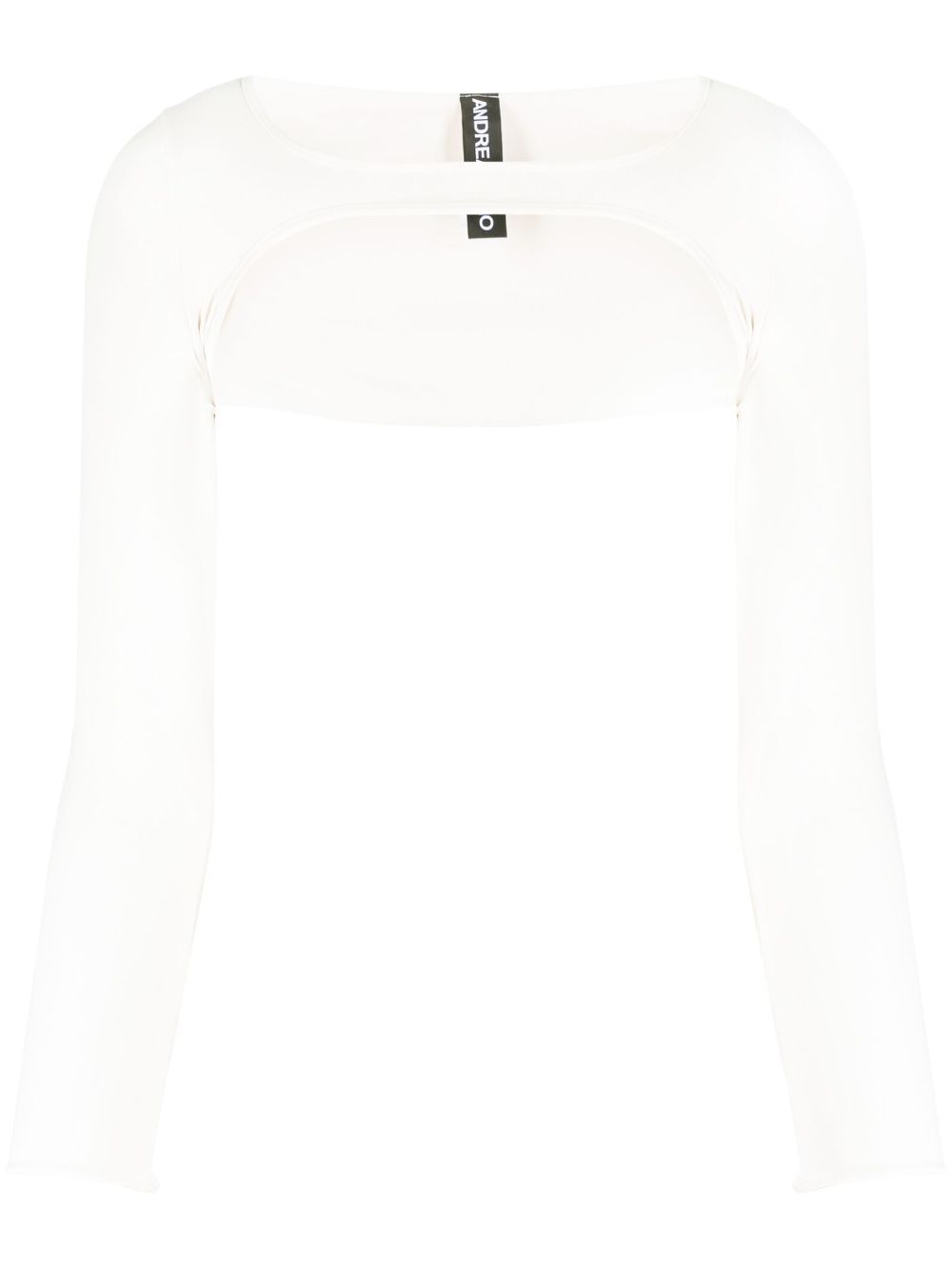 ANDREĀDAMO sculpting jersey harness crop top - White von ANDREĀDAMO