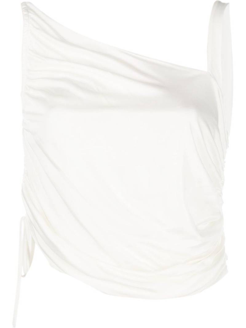 ANDREĀDAMO single-strap gathered tank top - White von ANDREĀDAMO