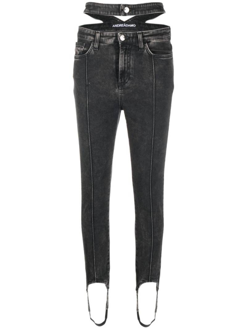 ANDREĀDAMO stirrup-cuff skinny jeans - Black von ANDREĀDAMO