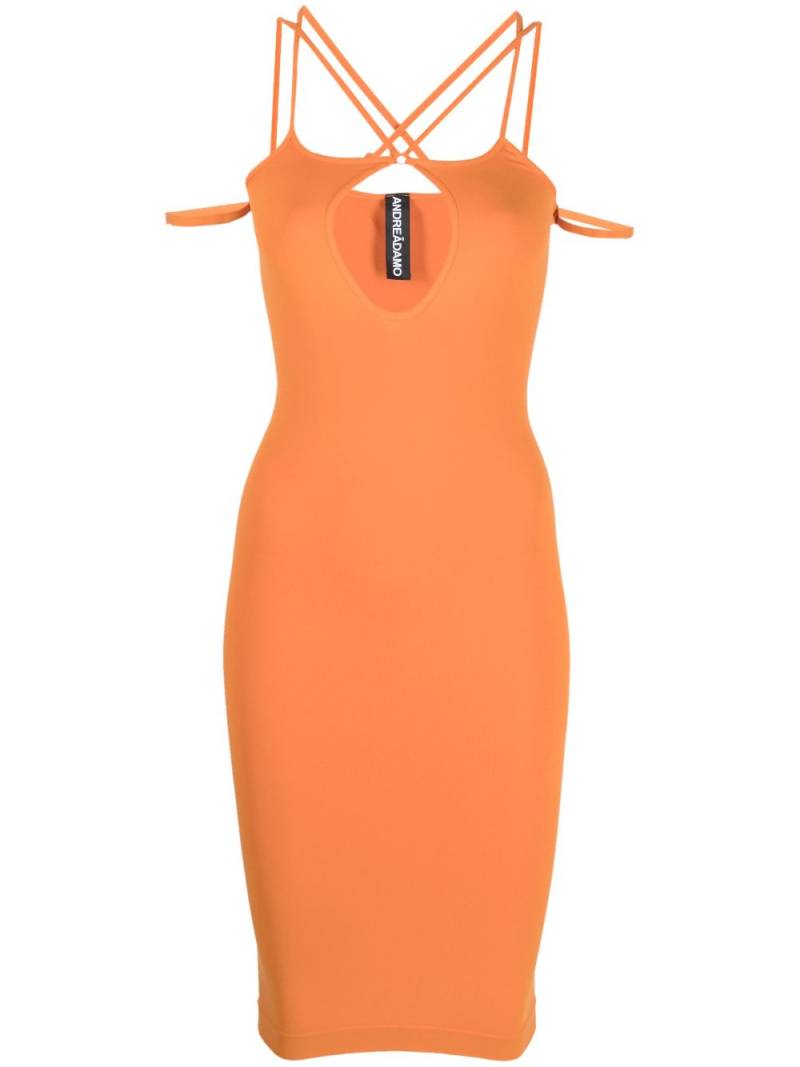 ANDREĀDAMO strap-detail midi dress - Orange von ANDREĀDAMO