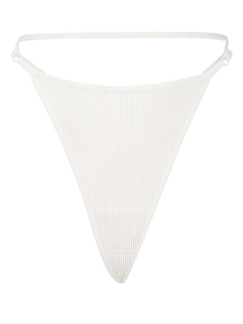 ANDREĀDAMO strap-detailing ribbed thongs - White von ANDREĀDAMO