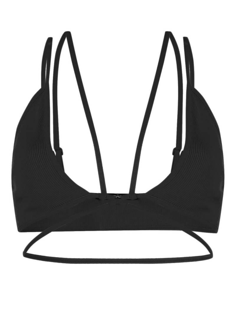 ANDREĀDAMO strappy ribbed bra - Black von ANDREĀDAMO