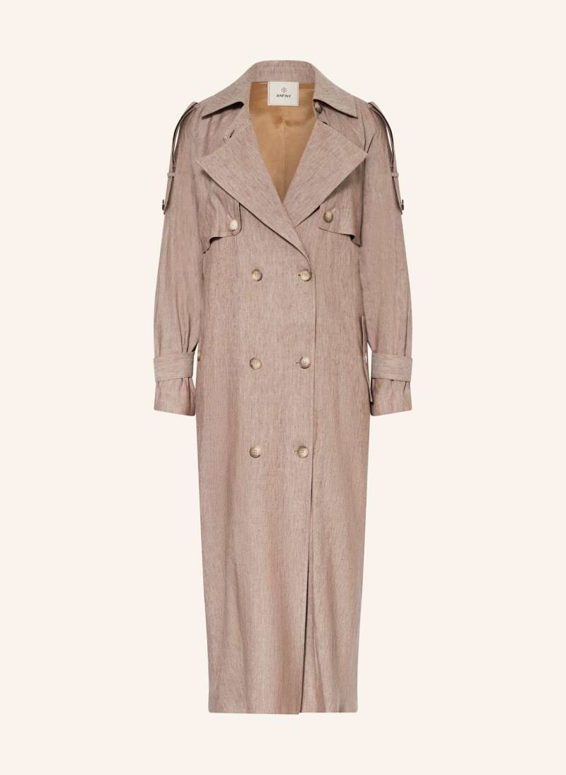 Anfiny Trenchcoat Evita Mit Leinen braun von ANFINY