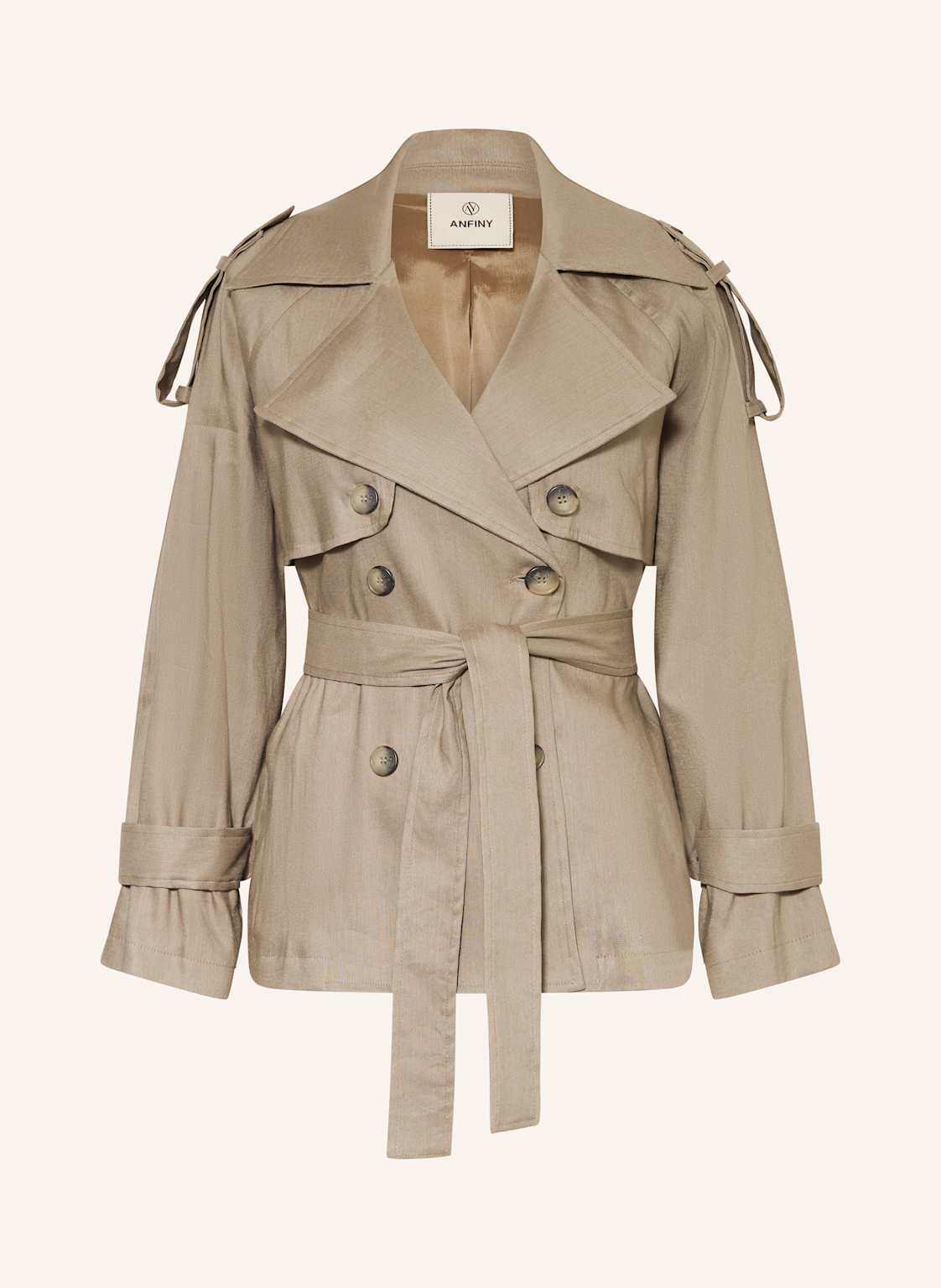 Anfiny Trenchjacke Sahariana Mit Leinen beige Anfiny Trenchjacke Sahariana Mit Leinen beige von ANFINY