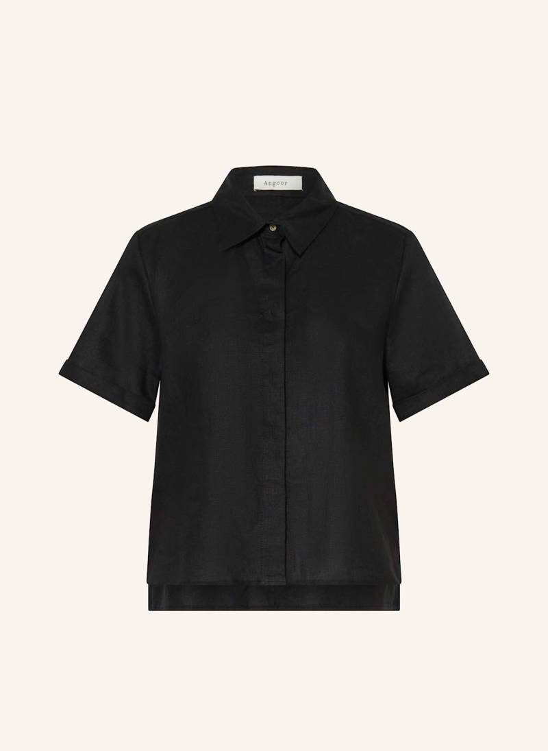 Angoor Blusenshirt Stephanie Aus Leinen schwarz von ANGOOR