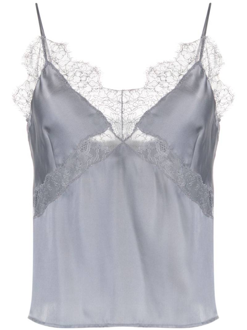 ANINE BING Amelie lace-trim top - Grey von ANINE BING