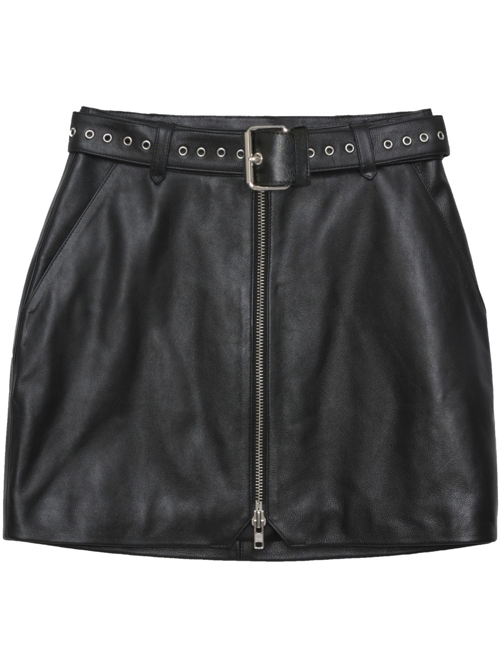 ANINE BING Ana leather straight skirt - Black von ANINE BING