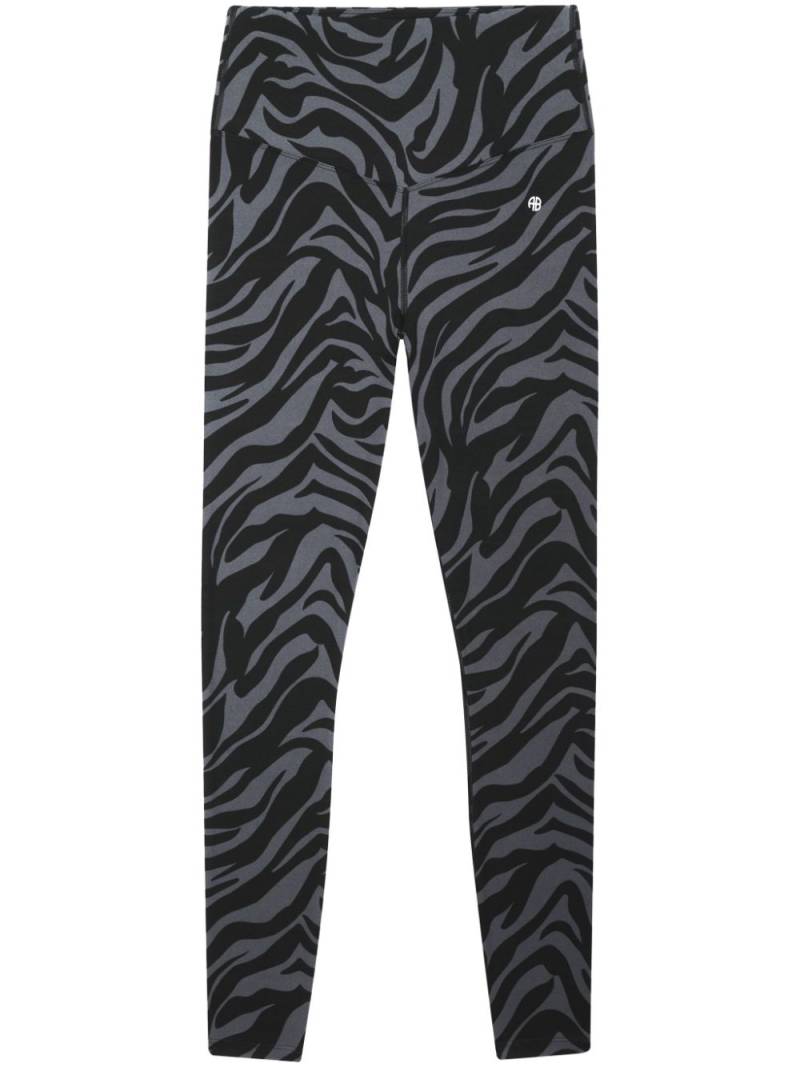 ANINE BING Black zebra-print leggings von ANINE BING