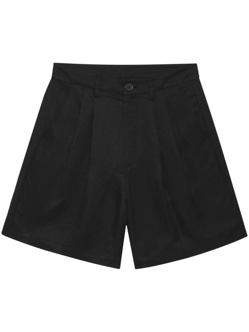 ANINE BING Carrie pleat-detailing shorts - Black von ANINE BING