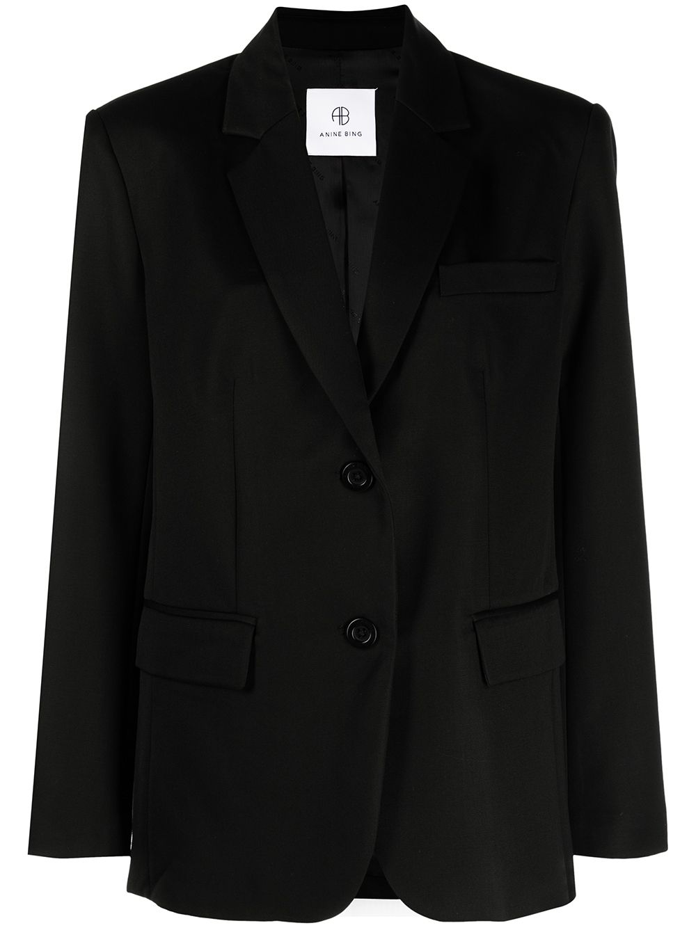 ANINE BING Classic single-breasted wool blazer - Black von ANINE BING