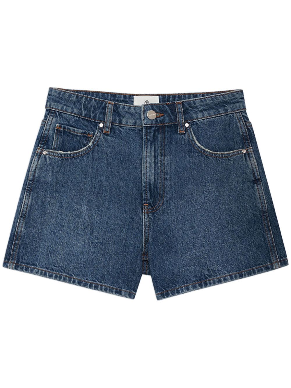 ANINE BING Dalton high-waisted denim shorts - Blue von ANINE BING