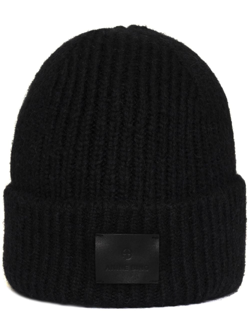 ANINE BING Elia logo-patch beanie - Black von ANINE BING