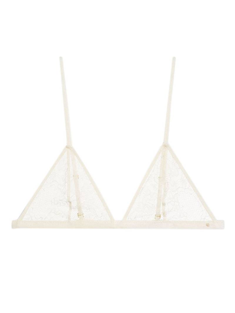 ANINE BING Eileen lace triangle bra - White von ANINE BING