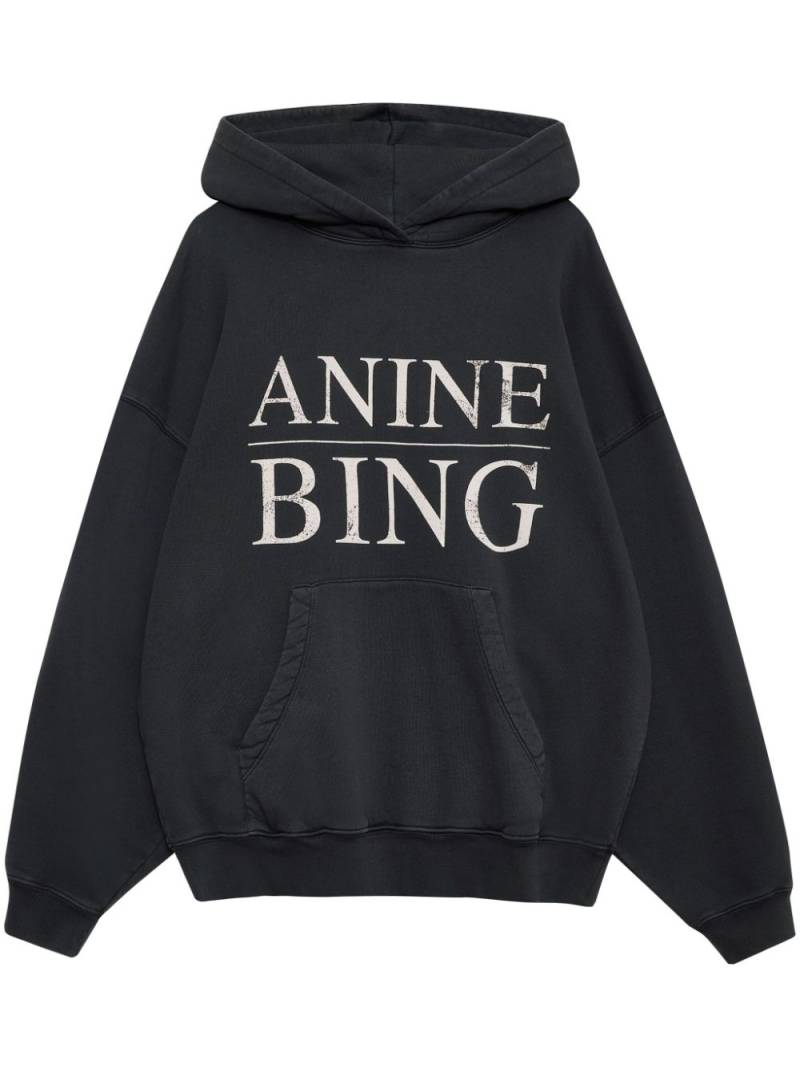 ANINE BING Harvey serif hoodie - Black von ANINE BING