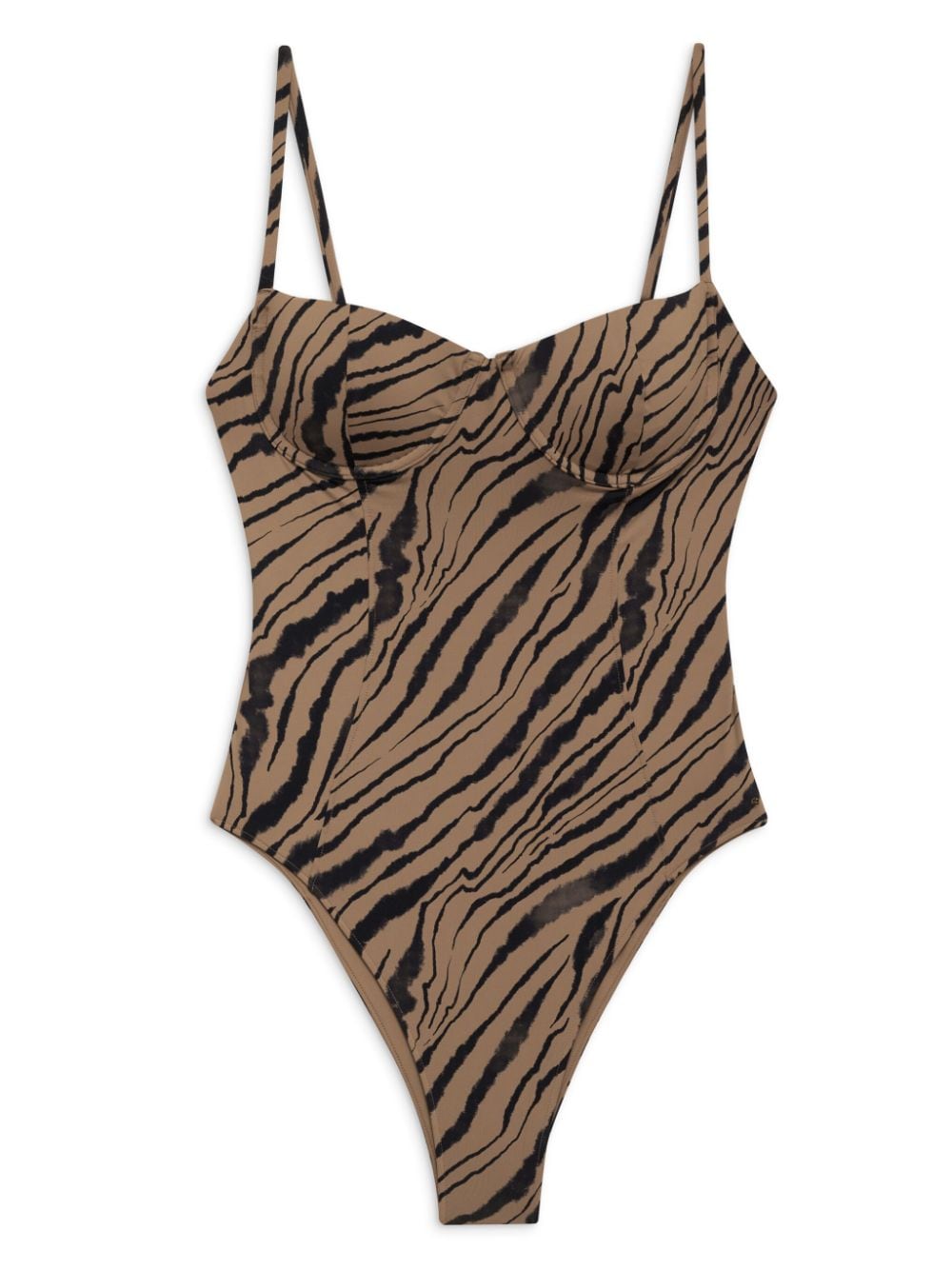 ANINE BING Kyler zebra-print swimsuit - Brown von ANINE BING