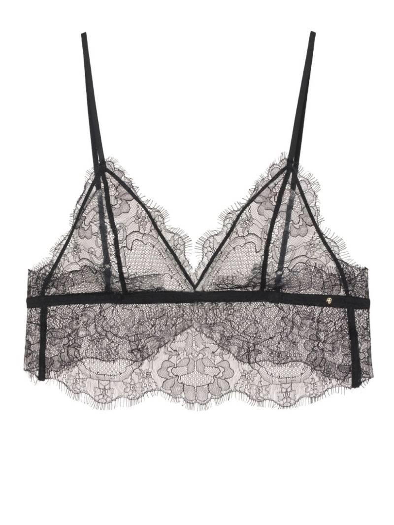 ANINE BING Lace scallop-hem bralette - Black von ANINE BING