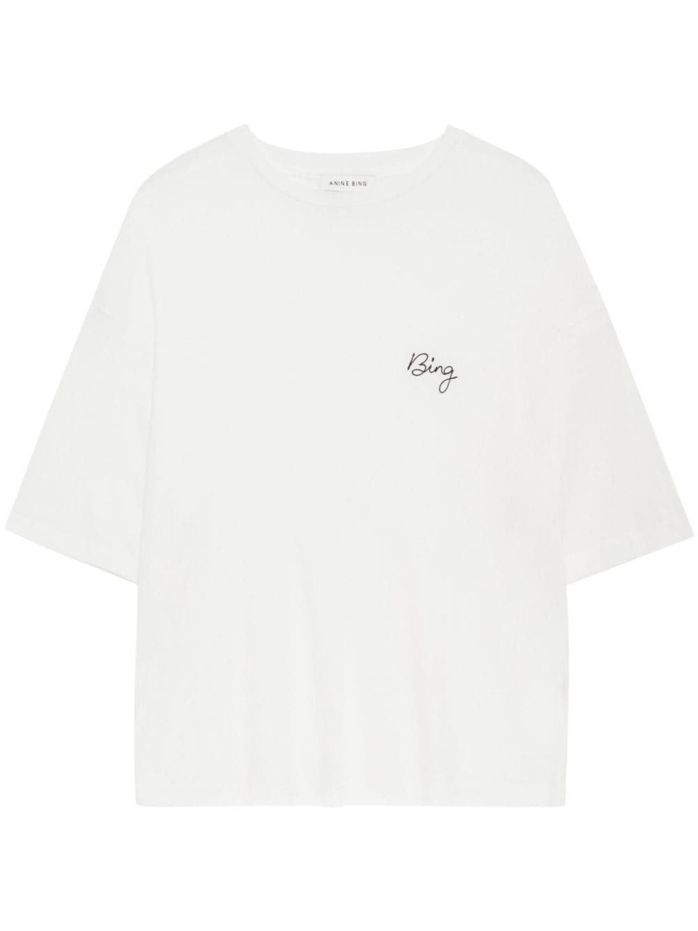 ANINE BING Louis logo-embroidered T-shirt - White von ANINE BING