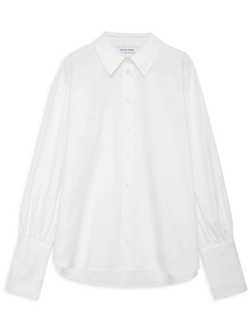 ANINE BING Maxine logo-embroidered cotton shirt - White von ANINE BING