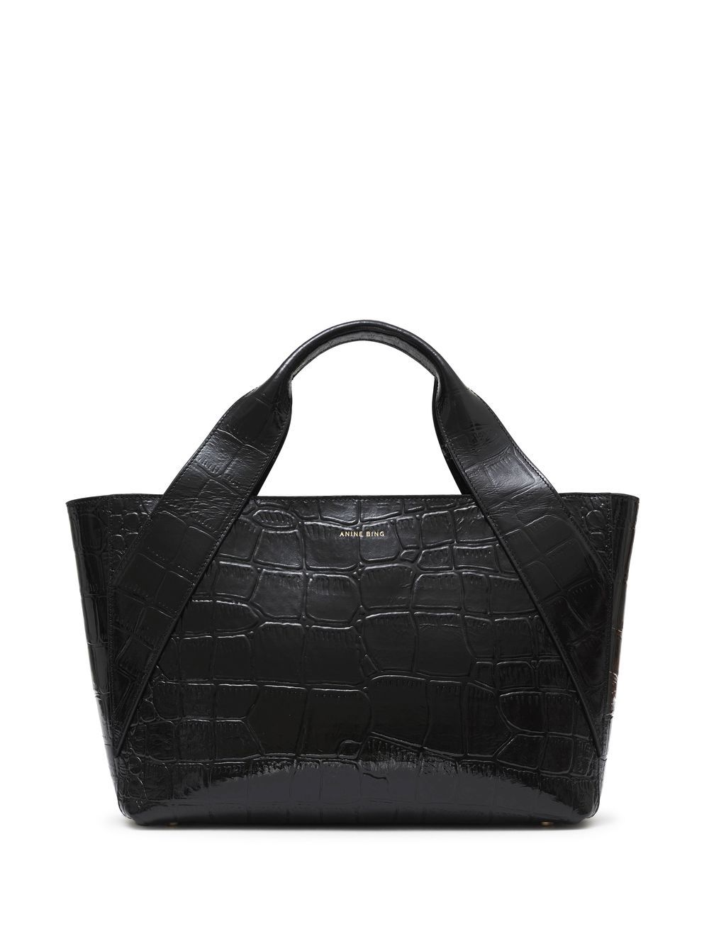 ANINE BING Maya crocodile-embossed tote bag - Black von ANINE BING
