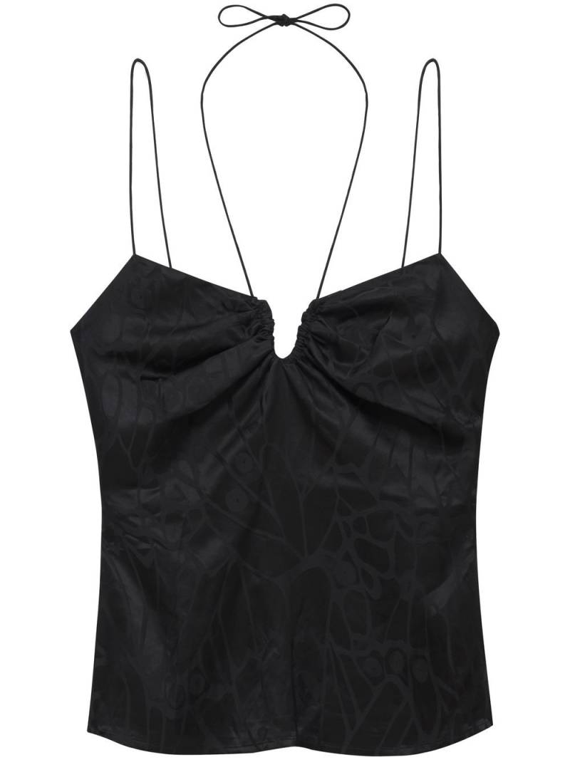 ANINE BING Papillon halterneck cami top - Black von ANINE BING