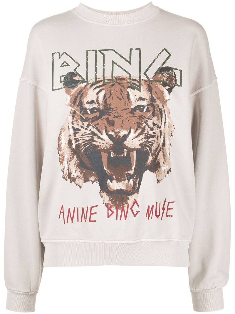 ANINE BING graphic-print crew neck sweatshirt - Grey von ANINE BING