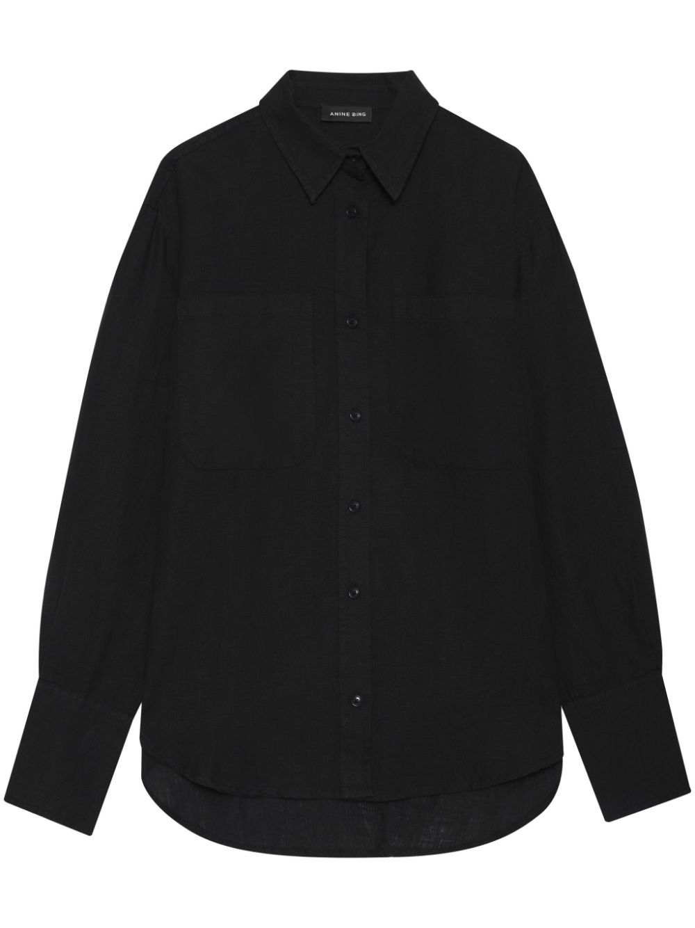 ANINE BING long-sleeve linen shirt - Black von ANINE BING