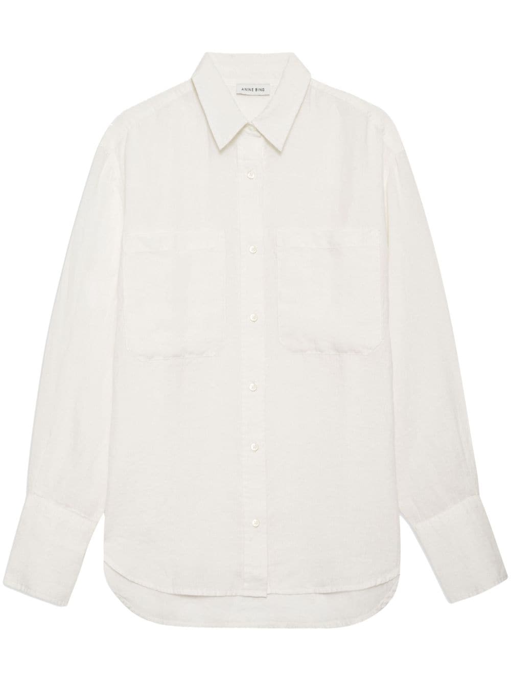 ANINE BING long-sleeve linen shirt - White von ANINE BING