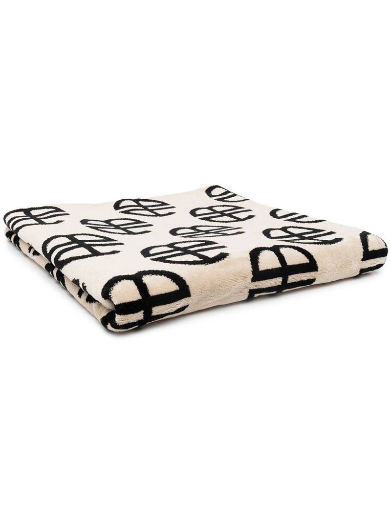 ANINE BING monogram two-tone towel - Black von ANINE BING