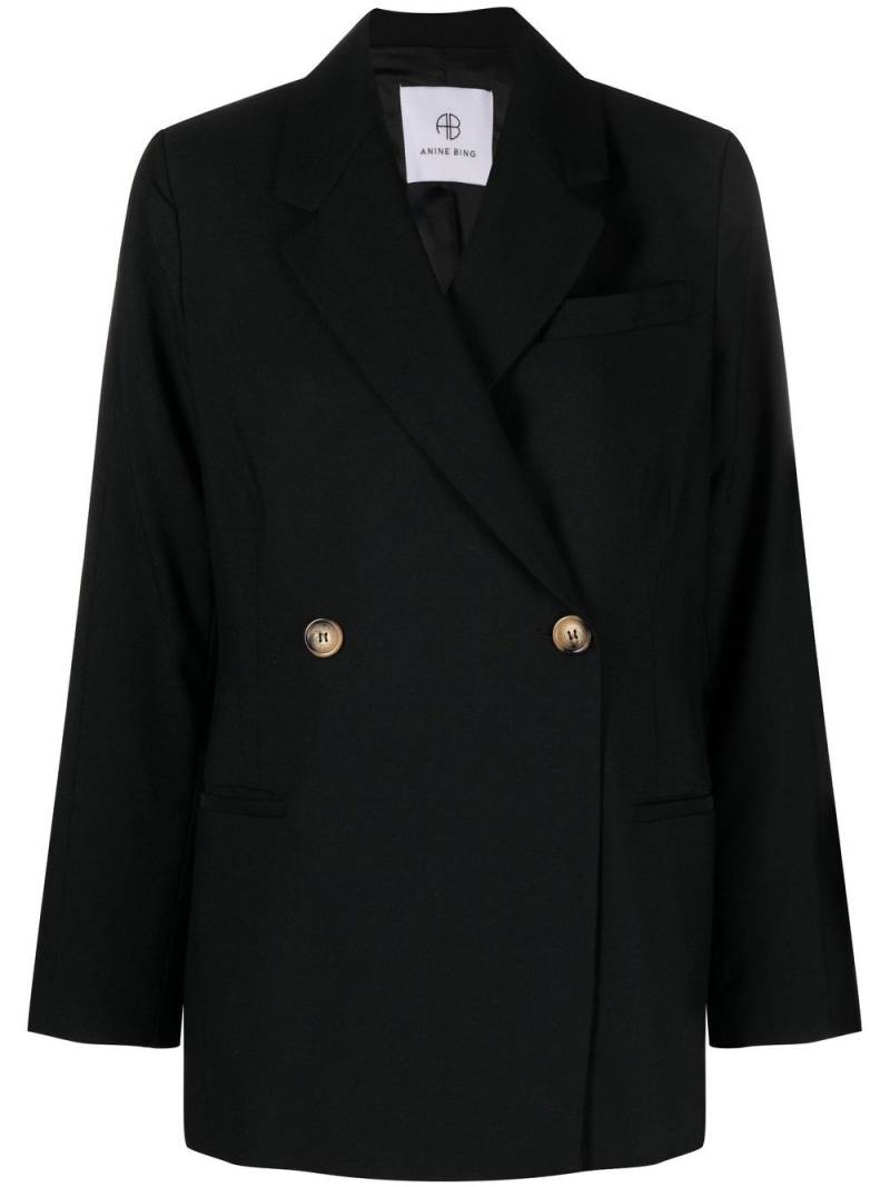 ANINE BING notched-lapel double-breasted blazer - Black von ANINE BING