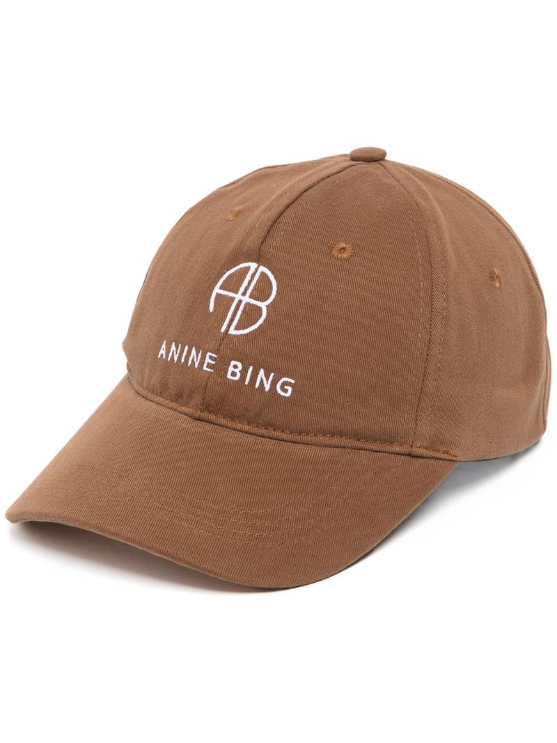 ANINE BING twill embroidered baseball cap - Brown von ANINE BING