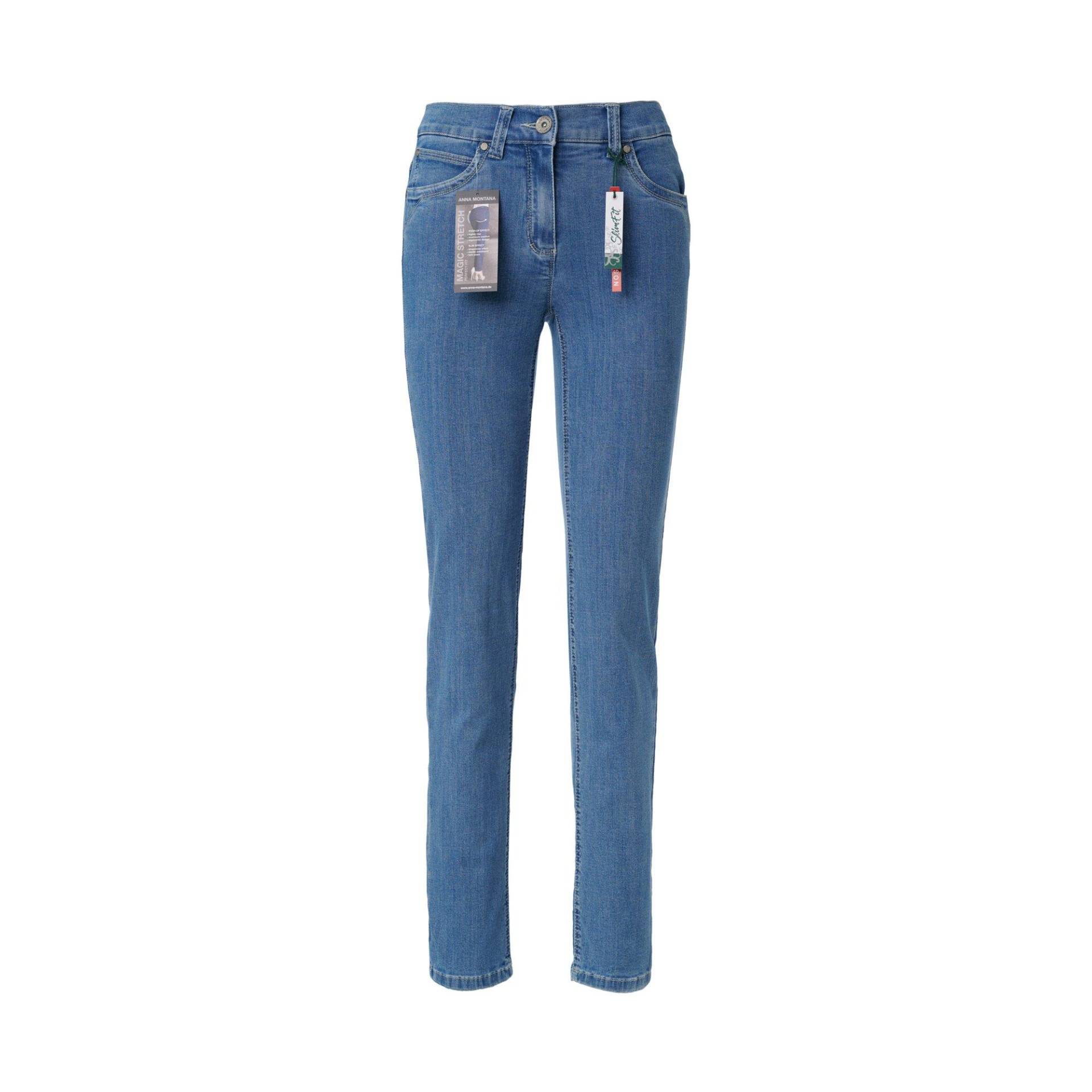 Jeans, Slim Fit Damen Bleached Blau 36 von ANNA MONTANA