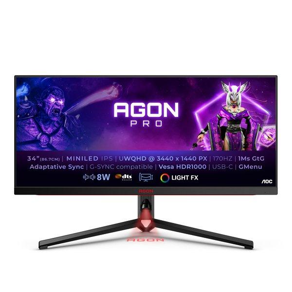 AGON PRO AG344UXM Computerbildschirm 86,4 cm (34 Zoll) 3440 x 1440 Pixel UltraWide Quad HD LED Schwarz, Rot von AOC