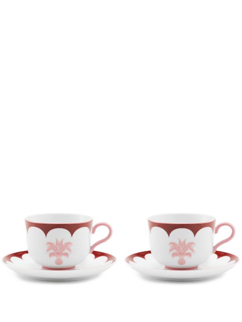 AQUAZZURA CASA Jaipur porcelain tea cups and saucers (set of two) - Red von AQUAZZURA CASA