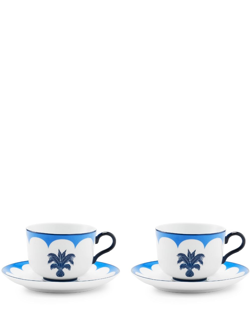 AQUAZZURA CASA Jaipur teacups and saucers (set of two) - Blue von AQUAZZURA CASA