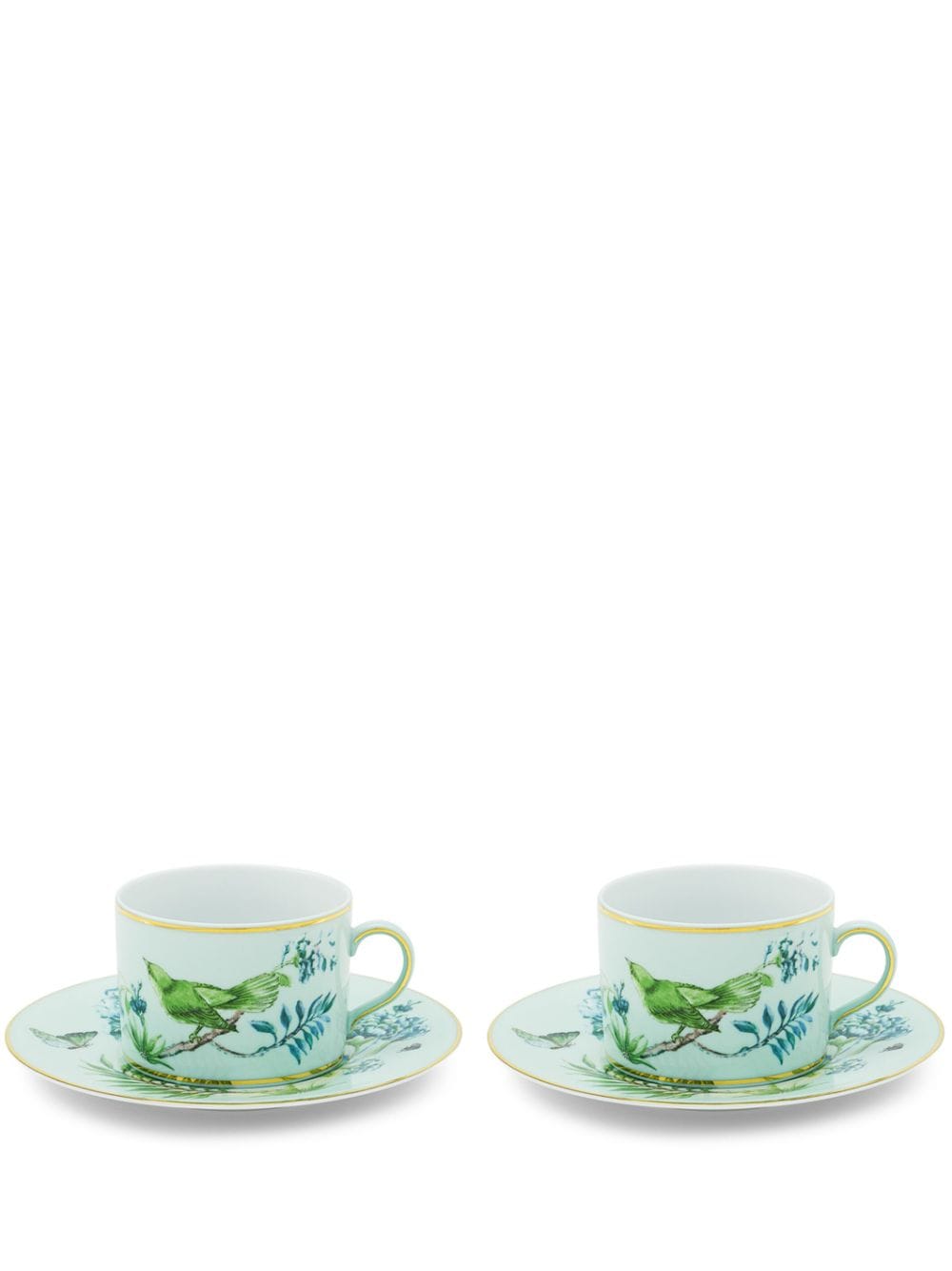 AQUAZZURA CASA Secret Garden teacups and saucers (set of two) - Green von AQUAZZURA CASA