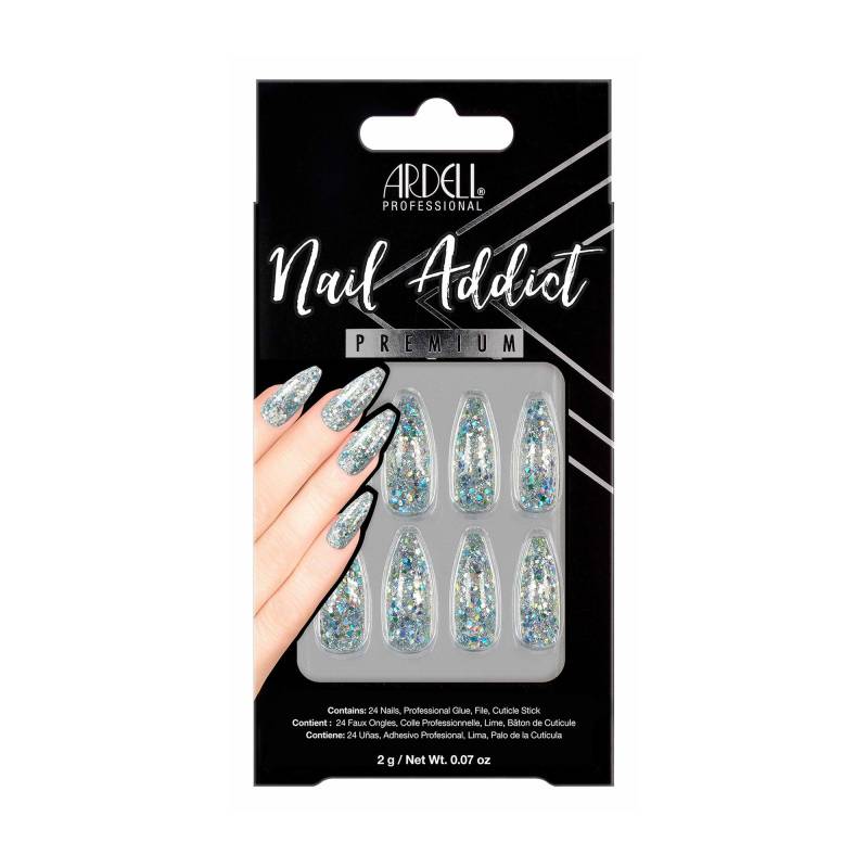 Nail Addict Blue Jeweled Glitter, Künstliche Fingernägel Damen Blau von ARDELL