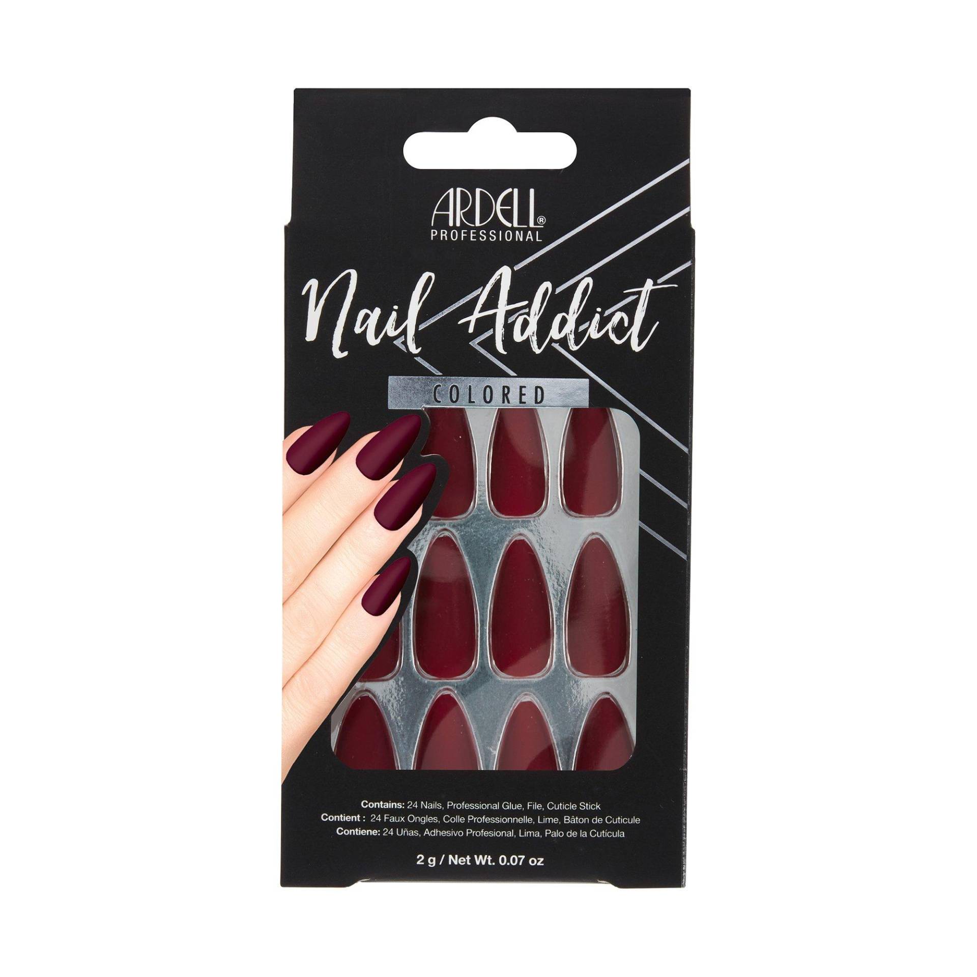 Nail Addict Bordeaux, Künstliche Fingernägel Damen  24x von ARDELL