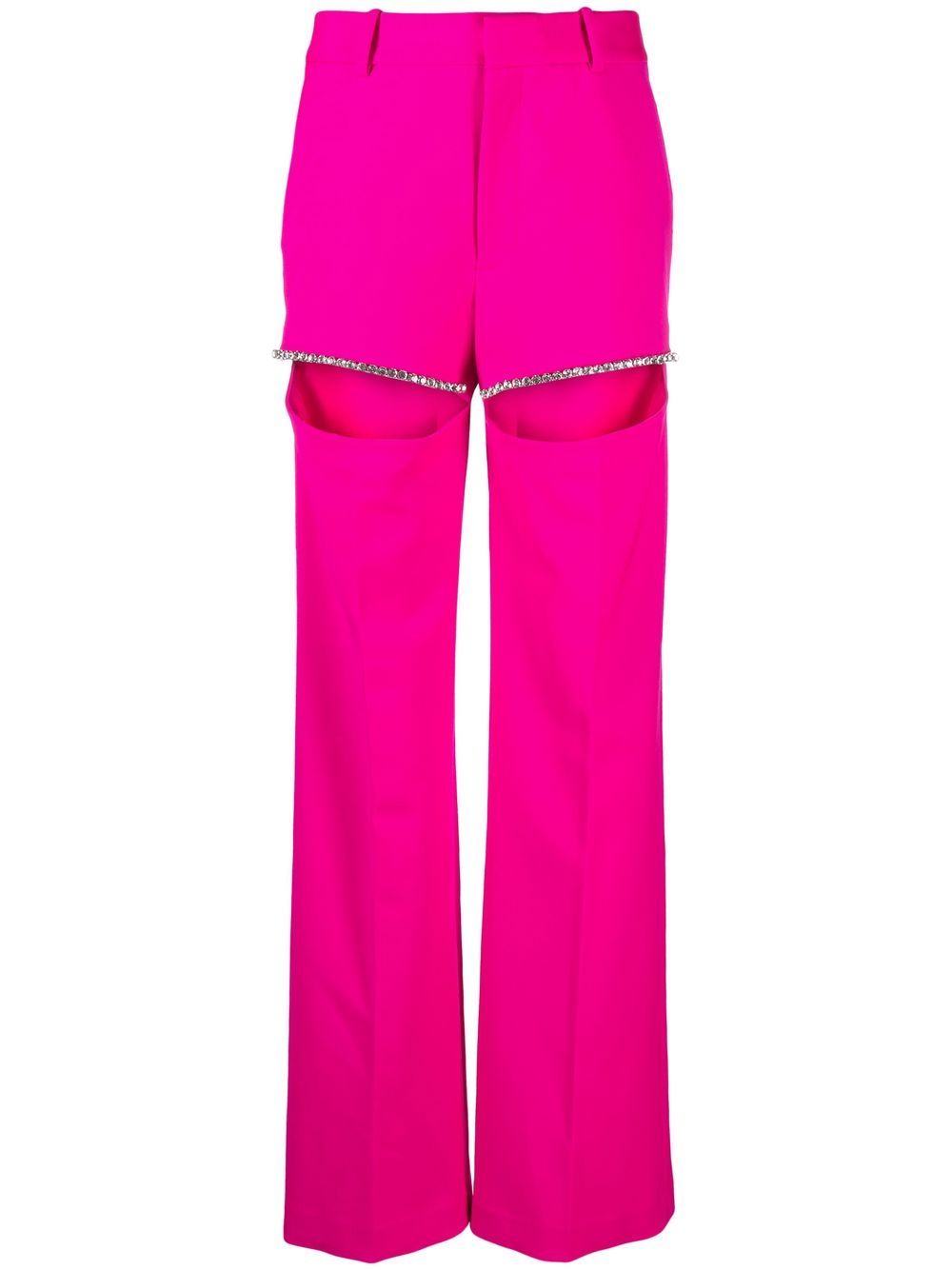 AREA Crystal Slit crepe trousers - Pink von AREA