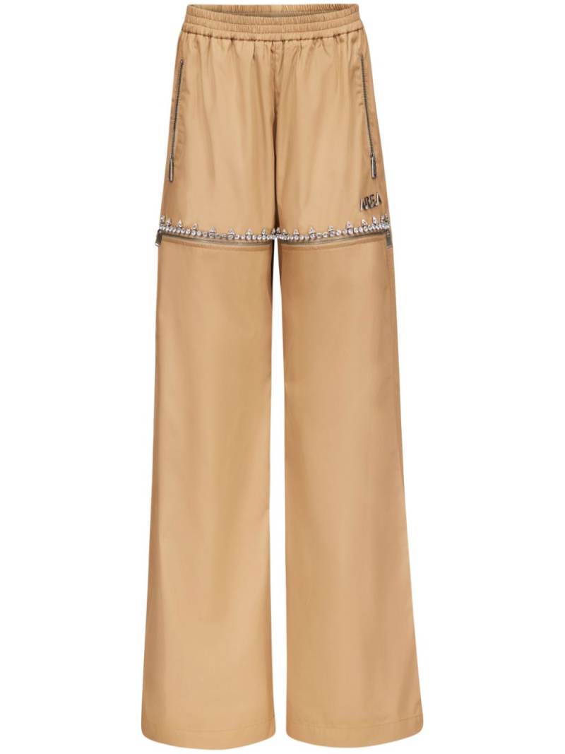 AREA Crystal Slit track pants - Brown von AREA