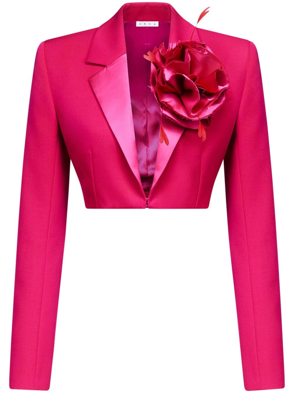 AREA Flower Corsage cropped blazer - Pink von AREA