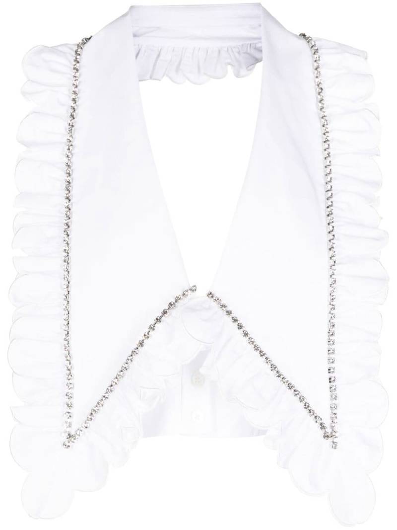 AREA crystal-embellished cropped top - White von AREA