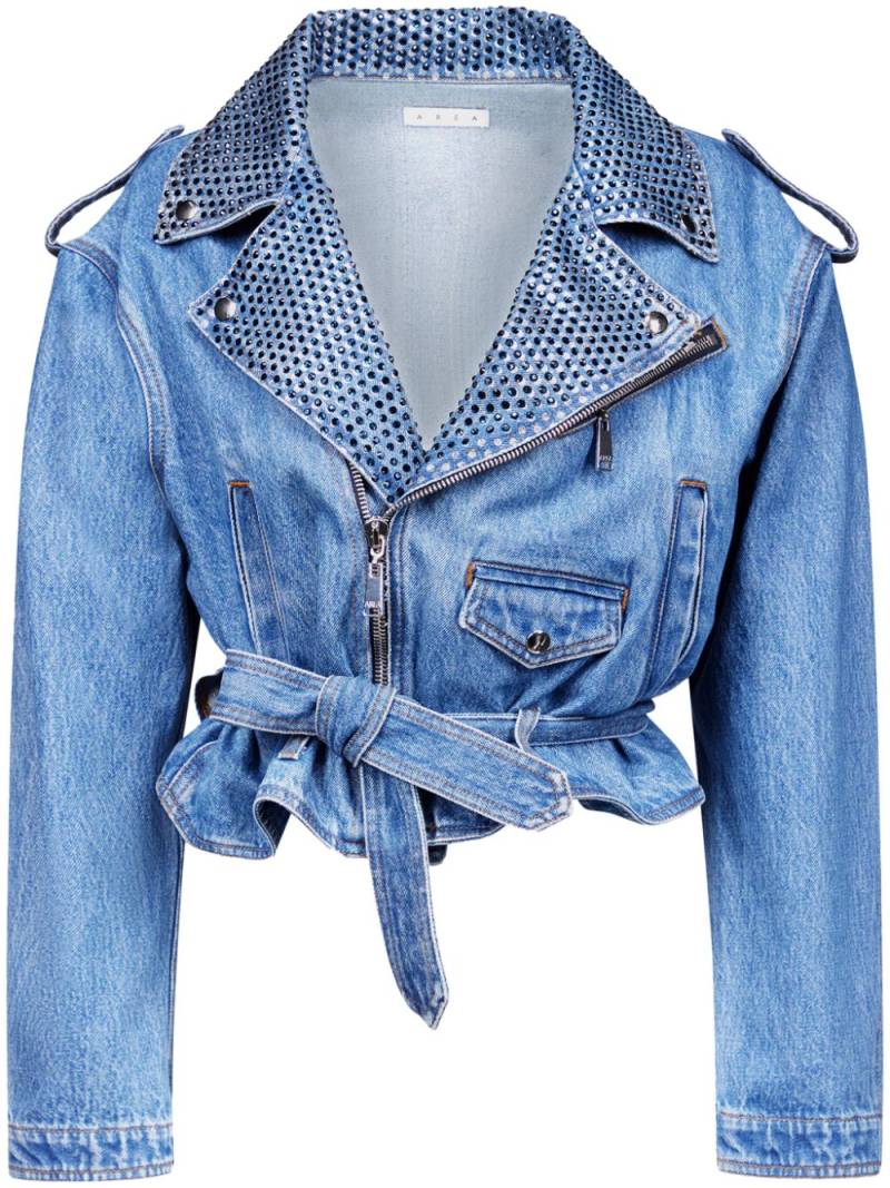 AREA crystal-embellished denim jacket - Blue von AREA