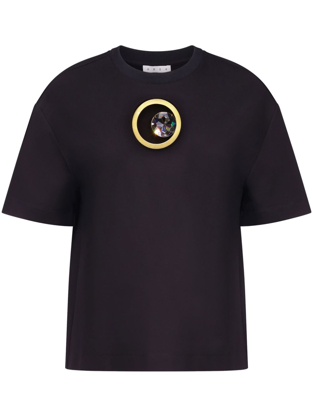 AREA crystal-embellished eyelet T-shirt - Black von AREA