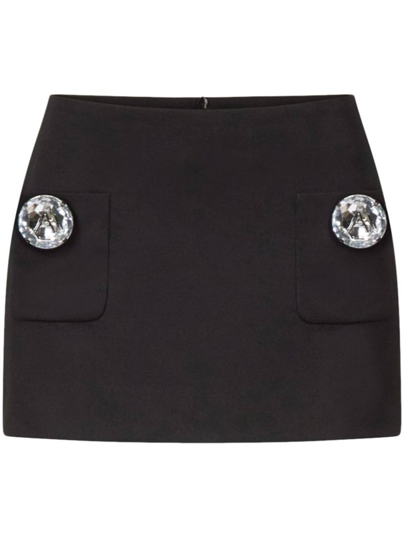 AREA crystal-embellished wool mini skirt - Black von AREA