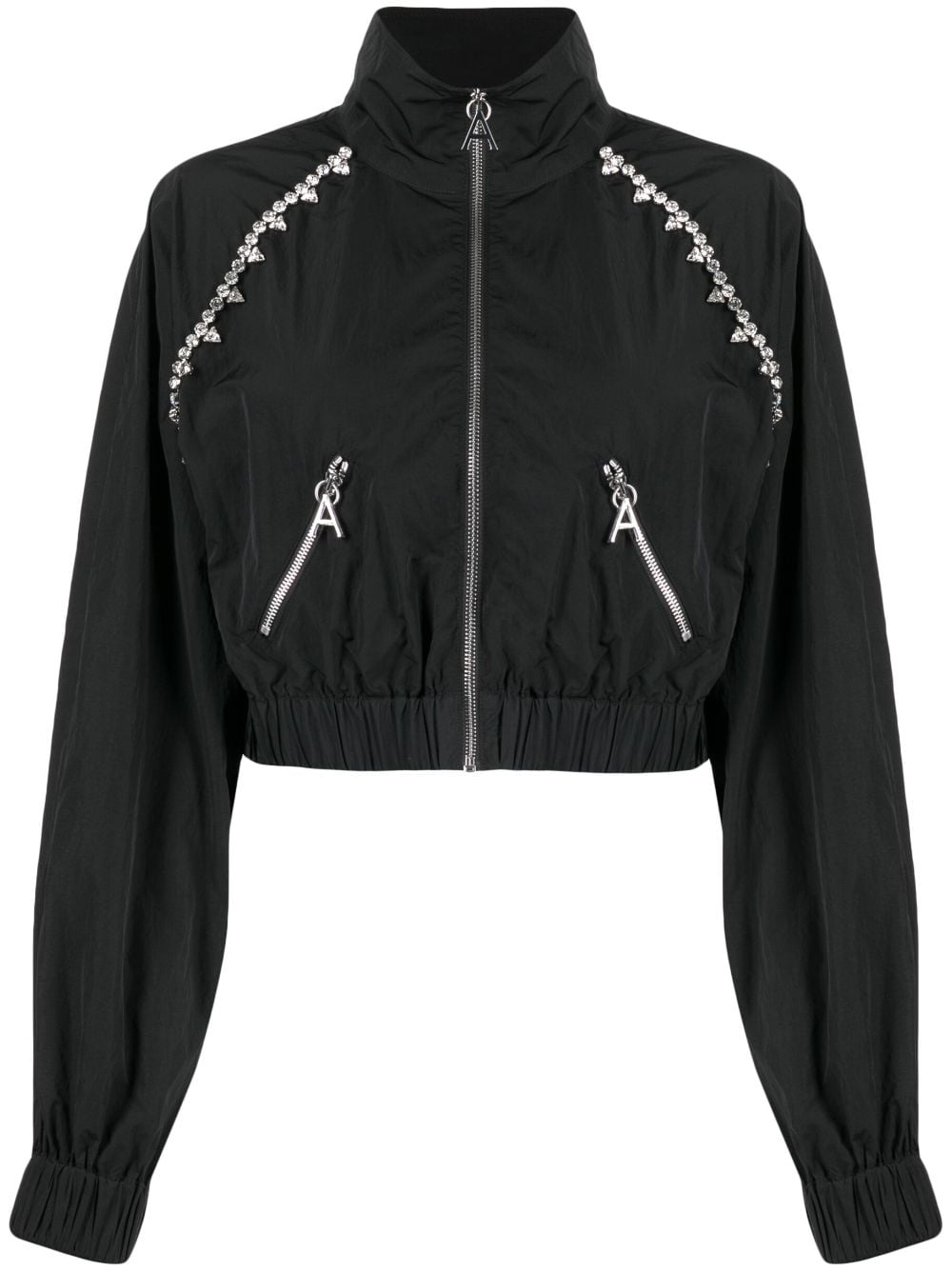 AREA crystal-embellished zip-up jacket - Black von AREA